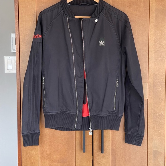 Y2K ADIDAS VESPA Black and Red Cotton Jacket, Men's Size Small - Picture 2 of 15